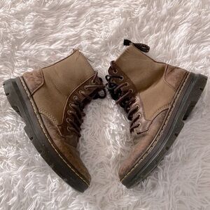 Dr Marten canvas and leather lace up boots